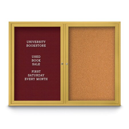United Visual Products Corkboard, Rubber Backing/ Bronze, 48"x36" UV431H-BRONZE-RUBBER